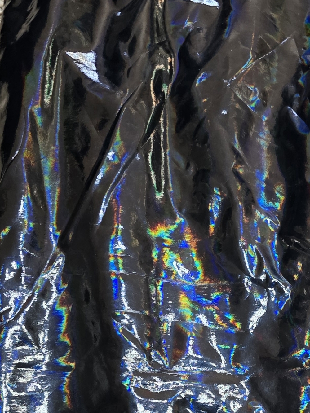 💗NWOT💗Plus Size Black Holographic Faux Leather Leggings - Picture 4 of 4